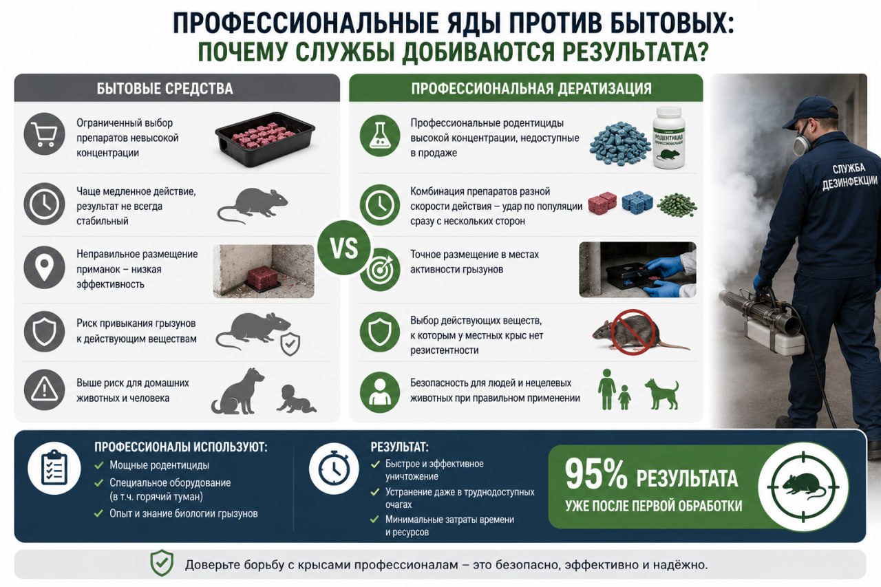 Профессиональные яды против бытовых: почему службы добиваются результата
